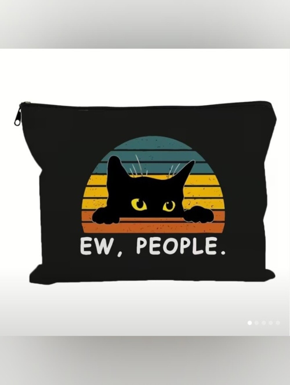 Ew, People." Black Cat Cosmetic Bag | Funny Zipper Pouch | Nwot